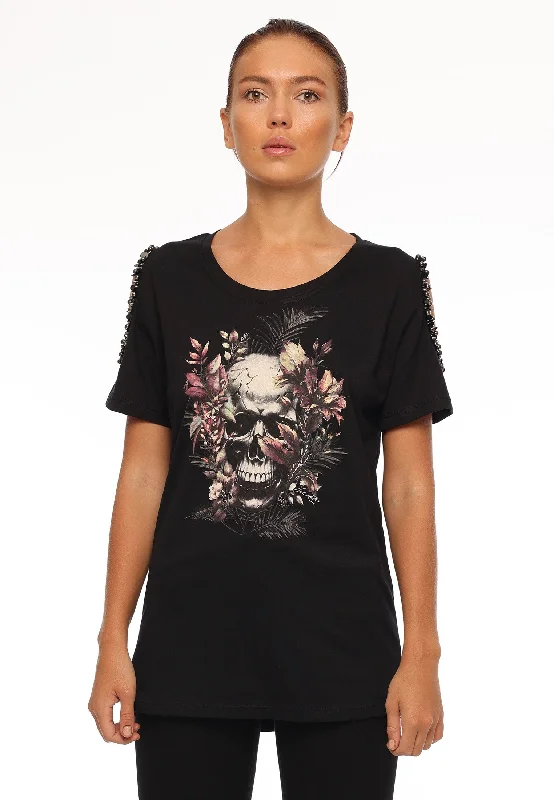 BOTANICAL SKULL T-SHIRT BLACK Terry Blend Velvet Blend Canvas Blend Terry Blend Velvet Blend Canvas Blend BOTANICAL SKULL T-SHIRT BLACK Terry Blend Velvet Blend Canvas Blend Terry Blend Velvet Blend Canvas Blend