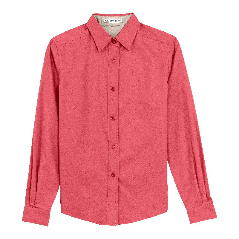 C1301WLS Ladies Long Sleeve Easy Care Shirt Front Pockets Side Pockets Patch Pockets Front Pockets Side Pockets Patch Pockets