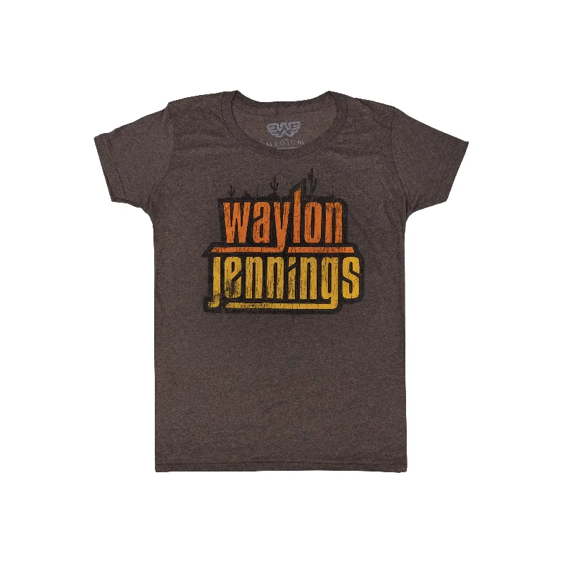 Waylon Jennings Cactus Womens Shirt Notch Collar Peter Pan Collar Cowl Neck Notch Collar Peter Pan Collar Cowl Neck