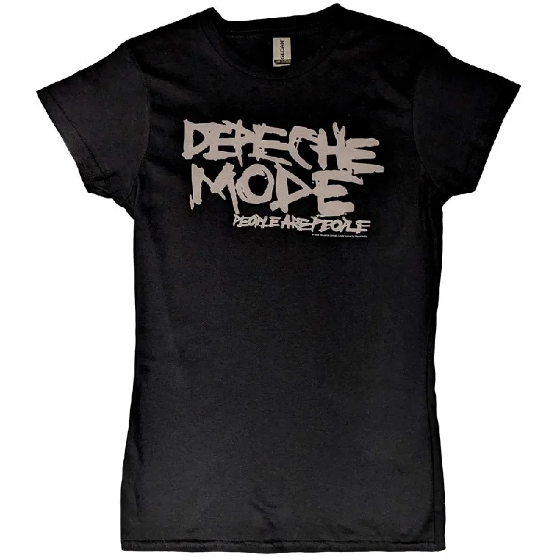 Depeche Mode People Are People Ladies T-Shirt V-Neck T-Shirt Long Sleeve Cotton V-Neck T-Shirt Long Sleeve Cotton