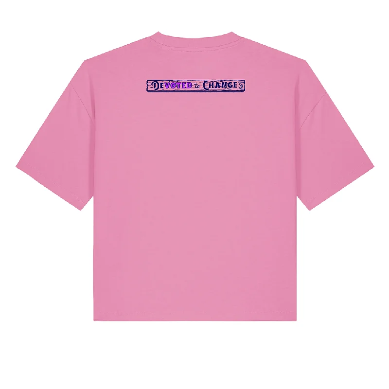 Devoted to Change T-Shirt in Pink Houndstooth Herringbone Solid Houndstooth Herringbone Solid