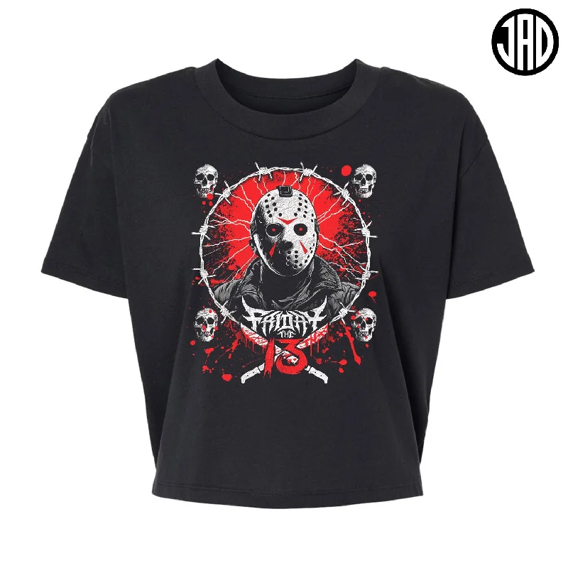 F13 Death Metal - Alternative Women's Crop Tee Graphic T-Shirt Round Neck Polyester Graphic T-Shirt Round Neck Polyester F13 Death Metal - Alternative Women's Crop Tee Graphic T-Shirt Round Neck Polyester Graphic T-Shirt Round Neck Polyester