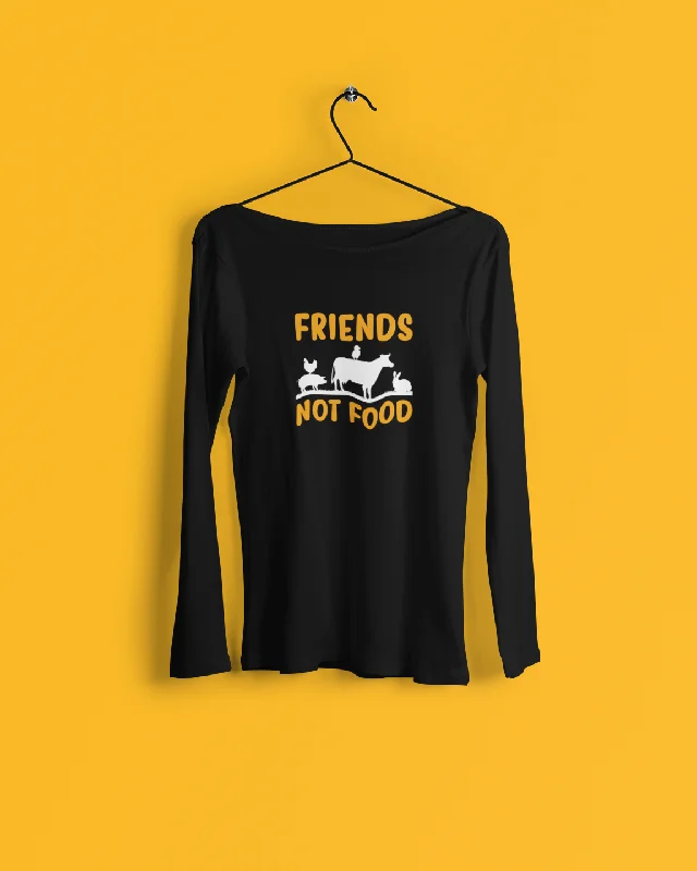 Friends Not Food Long Sleeve T-Shirt Anti-Pilling Machine Wash Handmade Anti-Pilling Machine Wash Handmade