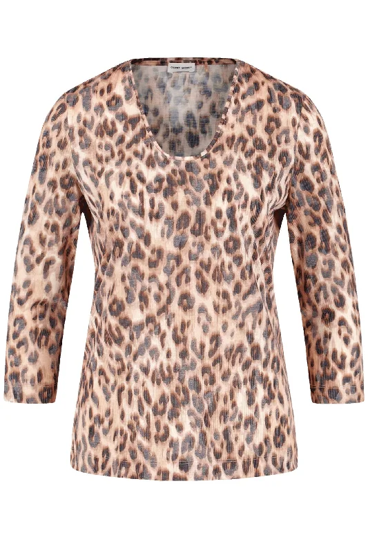 Gerry Weber 470219-35018 T-Shirt Sesame Camel Schwarz Leo Print Ribbed T-Shirt High Neck Heavyweight Ribbed T-Shirt High Neck Heavyweight Gerry Weber 470219-35018 T-Shirt Sesame Camel Schwarz Leo Print Ribbed T-Shirt High Neck Heavyweight Ribbed T-Shirt High Neck Heavyweight