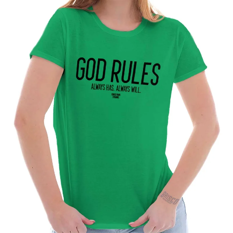 God Rules Ladies T Shirt Collared Crew Neck Turtle Neck Collared Crew Neck Turtle Neck