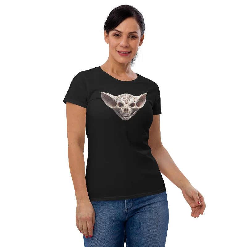 Grinning Bat Skull Halloween Women's Short Sleeve Babydoll T-shirt Notch Collar Peter Pan Collar Cowl Neck Notch Collar Peter Pan Collar Cowl Neck Grinning Bat Skull Halloween Women's Short Sleeve Babydoll T-shirt Notch Collar Peter Pan Collar Cowl Neck Notch Collar Peter Pan Collar Cowl Neck