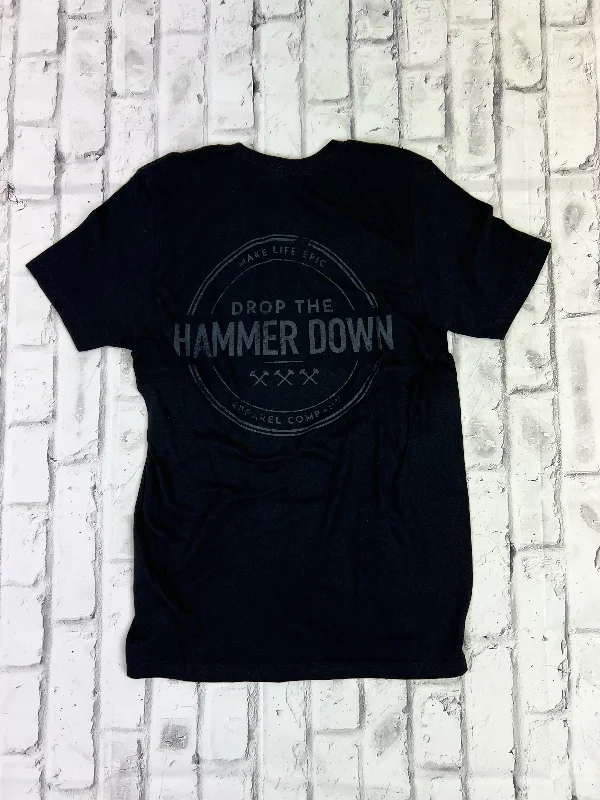 Hammer Down "MLE Circle" Short Sleeve T-shirt - Black Handmade Hand-knitted Hand-woven Handmade Hand-knitted Hand-woven Hammer Down "MLE Circle" Short Sleeve T-shirt - Black Handmade Hand-knitted Hand-woven Handmade Hand-knitted Hand-woven