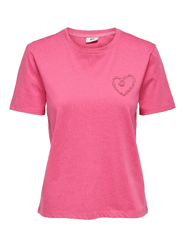 Jacqueline De Yong APRIL Tee -PINK Lace Blend Ribbed Blend Corduroy Blend Lace Blend Ribbed Blend Corduroy Blend