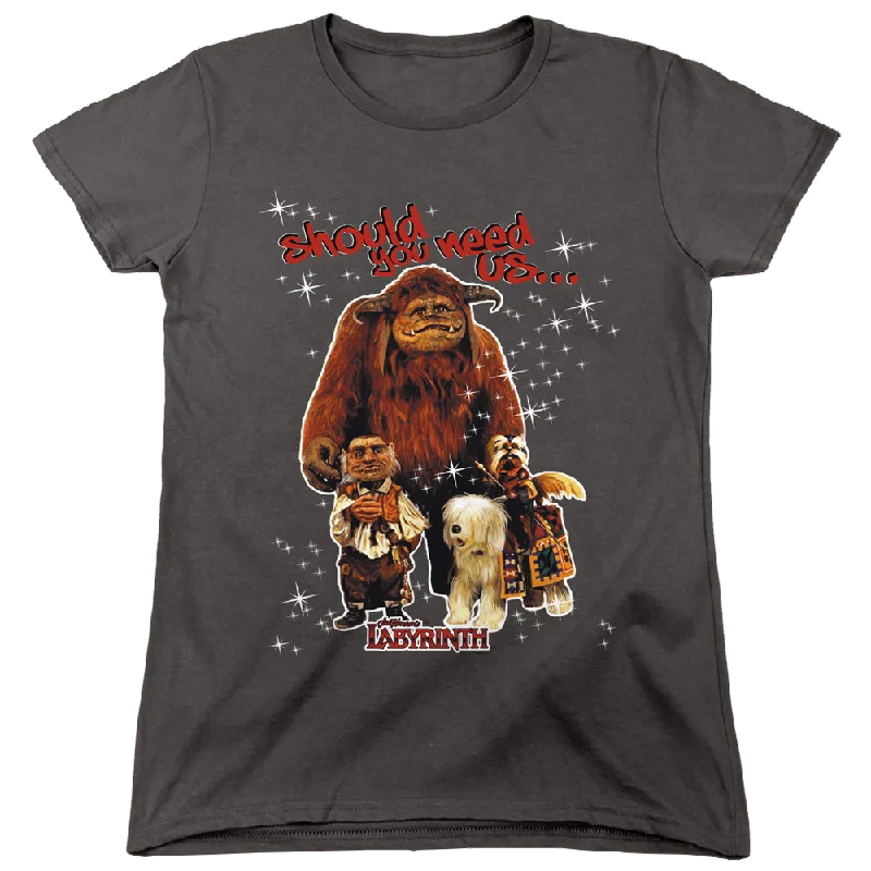 Labyrinth Should You Need Us Women's T-Shirt Chenille Fabric Brocade Fabric Lace Fabric Chenille Fabric Brocade Fabric Lace Fabric