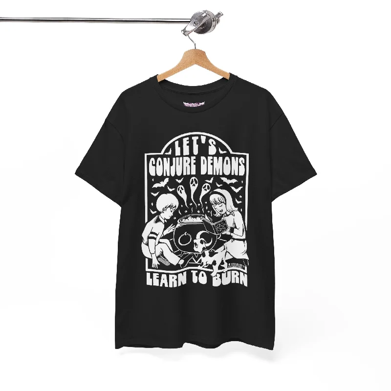 Let's Conjure Demons Unisex Graphic Tee T-Shirt Chenille Fabric Brocade Fabric Lace Fabric Chenille Fabric Brocade Fabric Lace Fabric