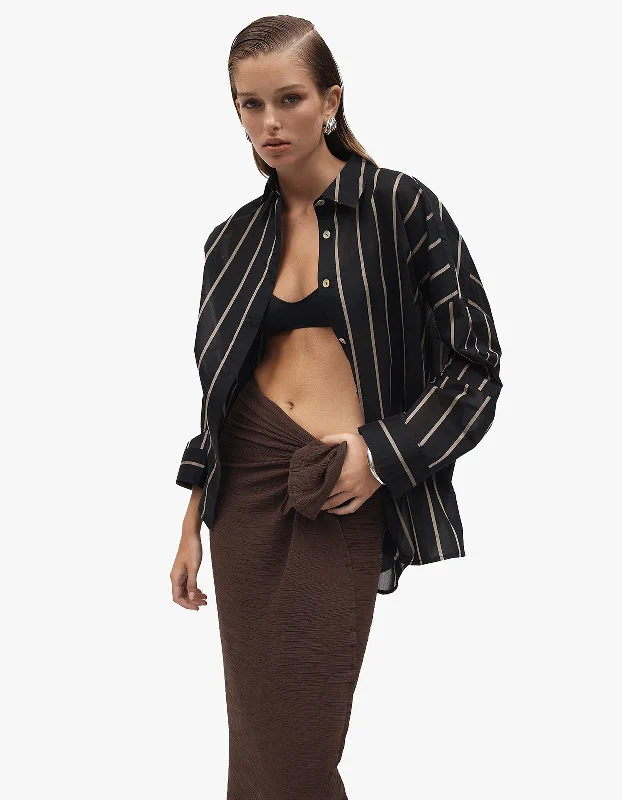 Edie Shirt - Black Stripe Layered Multi-layer Single Layer Layered Multi-layer Single Layer Edie Shirt - Black Stripe Layered Multi-layer Single Layer Layered Multi-layer Single Layer