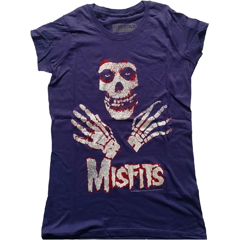 Misfits Hands Ladies T-Shirt Graphic Embroidered Appliqued Graphic Embroidered Appliqued
