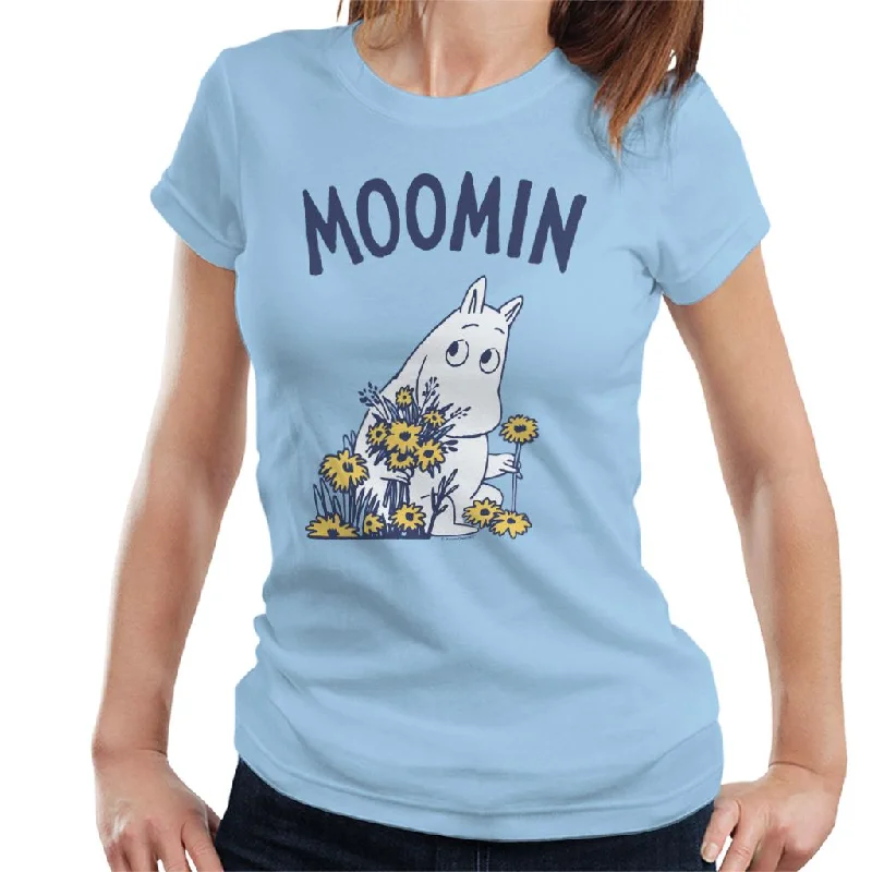 Moomin Moomintroll Flowers Women's T-Shirt Handmade Hand-knitted Hand-woven Handmade Hand-knitted Hand-woven Moomin Moomintroll Flowers Women's T-Shirt Handmade Hand-knitted Hand-woven Handmade Hand-knitted Hand-woven