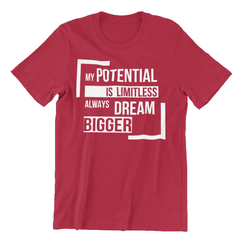 Unisex My Potential is Limitless Always Dream Bigger Short-Sleeve T-Shirt Silk Blend Satin Velvet Silk Blend Satin Velvet Unisex My Potential is Limitless Always Dream Bigger Short-Sleeve T-Shirt Silk Blend Satin Velvet Silk Blend Satin Velvet