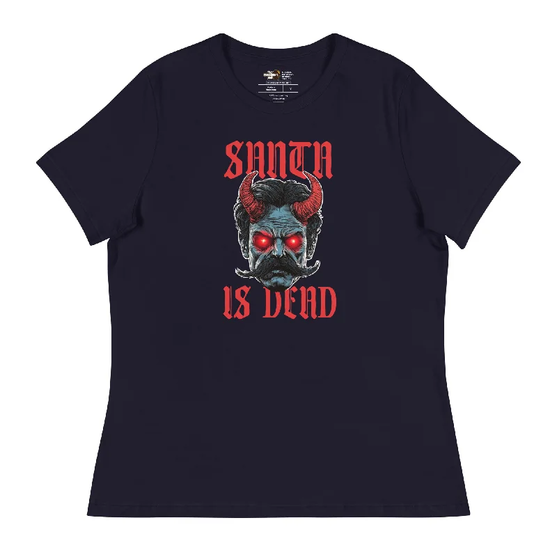 Nietzsche: Santa is Dead - Women's T-Shirt Rayon Velvet Corduroy Rayon Velvet Corduroy