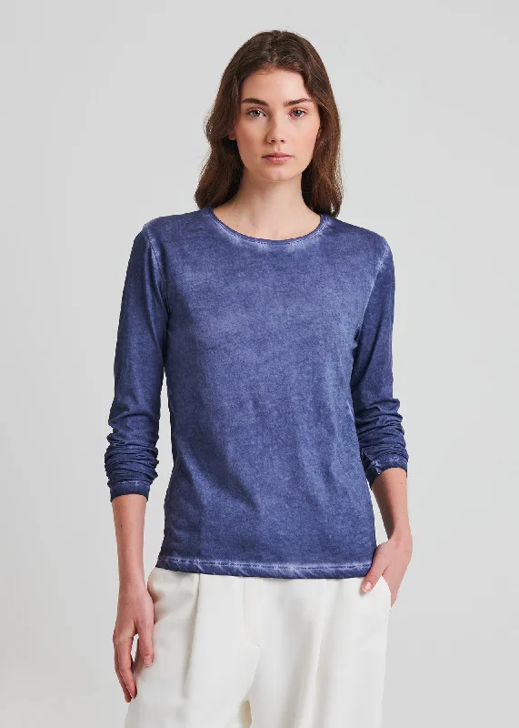 Lightweight Pima Cotton Sublime Long Sleeve T-Shirt Silk Blend Satin Velvet Silk Blend Satin Velvet