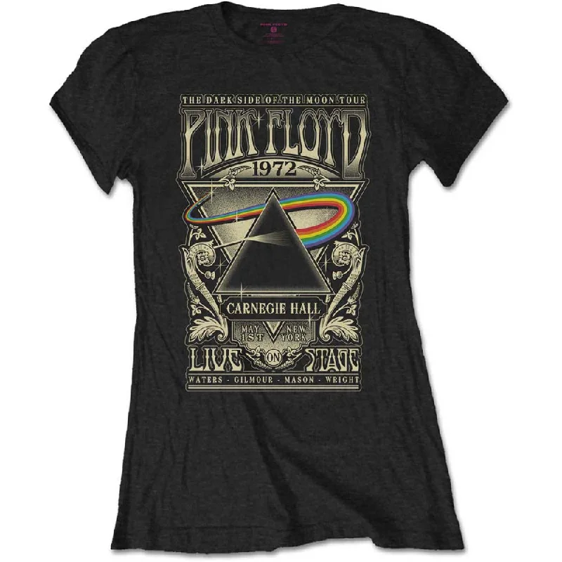 Pink Floyd Carnegie Hall Poster Ladies T-Shirt Plaid T-Shirt Polka Dot Checkered Plaid T-Shirt Polka Dot Checkered