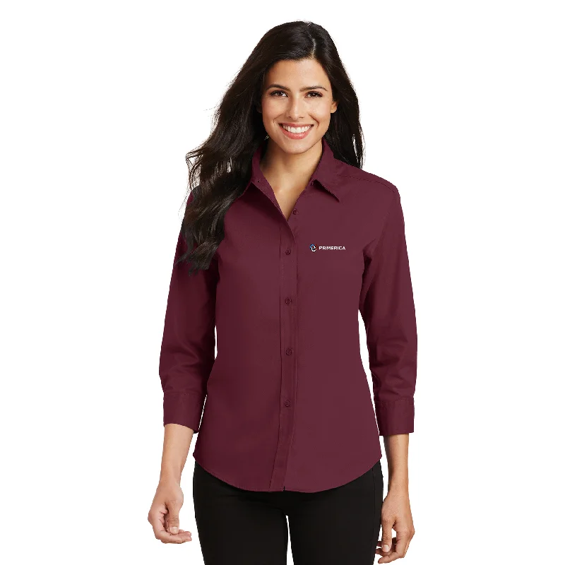 Port Authority Easy Care Ladies 3/4 Sleeve Shirts Solid Color Striped Floral Solid Color Striped Floral Port Authority Easy Care Ladies 3/4 Sleeve Shirts Solid Color Striped Floral Solid Color Striped Floral