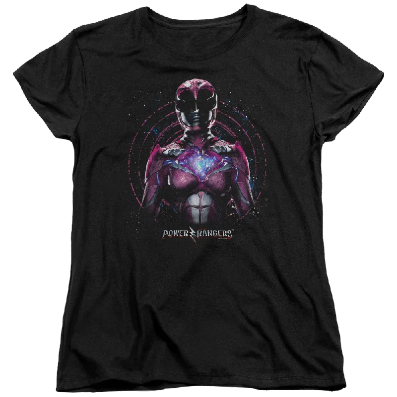 Power Rangers Pink Ranger Women's T-Shirt Real Fur Shearling Chenille Real Fur Shearling Chenille