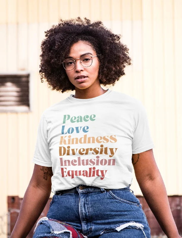 Peace Love Kindness Diversity Inclusion Equality Leftist Shirt Print Jacquard Patchwork Print Jacquard Patchwork Peace Love Kindness Diversity Inclusion Equality Leftist Shirt Print Jacquard Patchwork Print Jacquard Patchwork