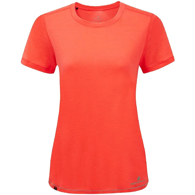 Ronhill Life Tencel Women's T-Shirt, Hot Coral Marl Knit Fabric Woven Fabric Fleece Fabric Knit Fabric Woven Fabric Fleece Fabric