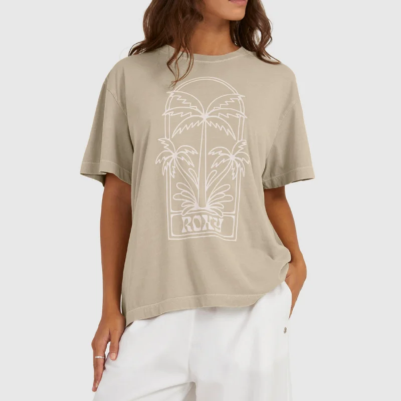 Roxy Mazzy Oversized Tee - Warm Taupe Handmade Hand-knitted Hand-woven Handmade Hand-knitted Hand-woven