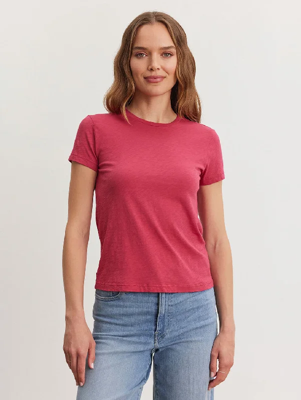 Sierra Short Sleeve Crew Tee - Magenta Cozy Warm Stylish Cozy Warm Stylish