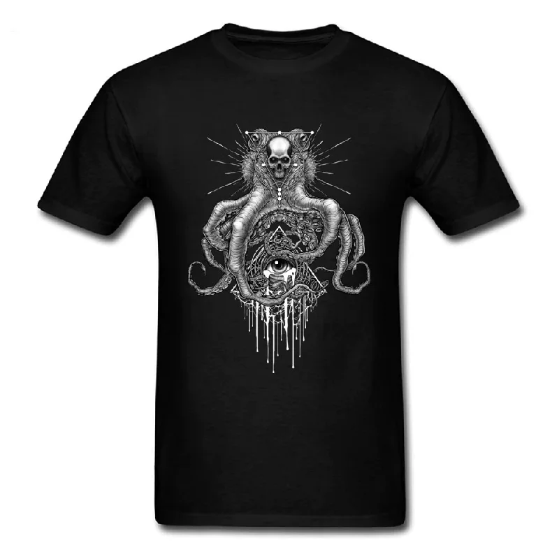 Skull Octopus Of Cthulhu Print T-Shirt / Alternative Unisex T-shirts With Short Sleeve Print Jacquard Patchwork Print Jacquard Patchwork Skull Octopus Of Cthulhu Print T-Shirt / Alternative Unisex T-shirts With Short Sleeve Print Jacquard Patchwork Print Jacquard Patchwork