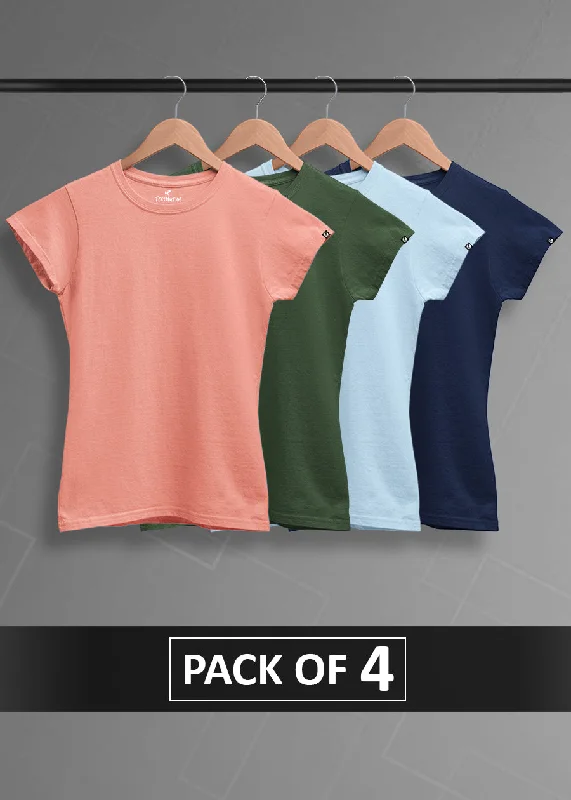 Solid Half Sleeve T-Shirt Women Combo - Pack of 4 Jersey Fabric Tulle Fabric Batik Fabric Jersey Fabric Tulle Fabric Batik Fabric Solid Half Sleeve T-Shirt Women Combo - Pack of 4 Jersey Fabric Tulle Fabric Batik Fabric Jersey Fabric Tulle Fabric Batik Fabric