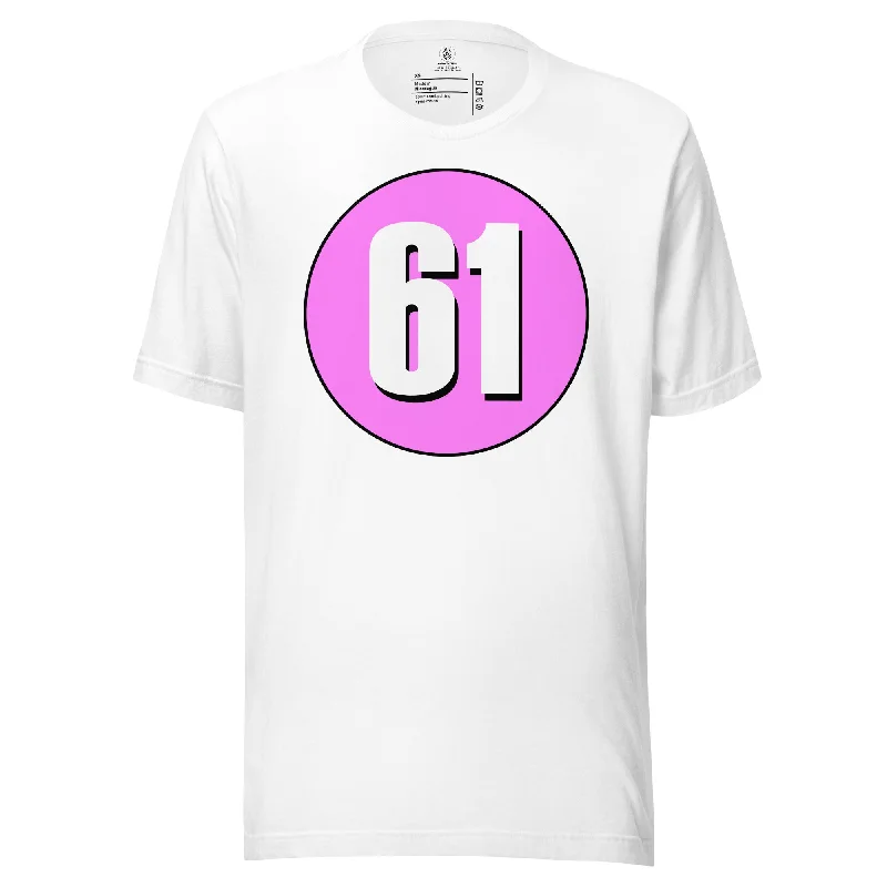 Unisex t-shirt: White on Pink 61 Fleece Fabric Down Fabric Feather Fabric Fleece Fabric Down Fabric Feather Fabric