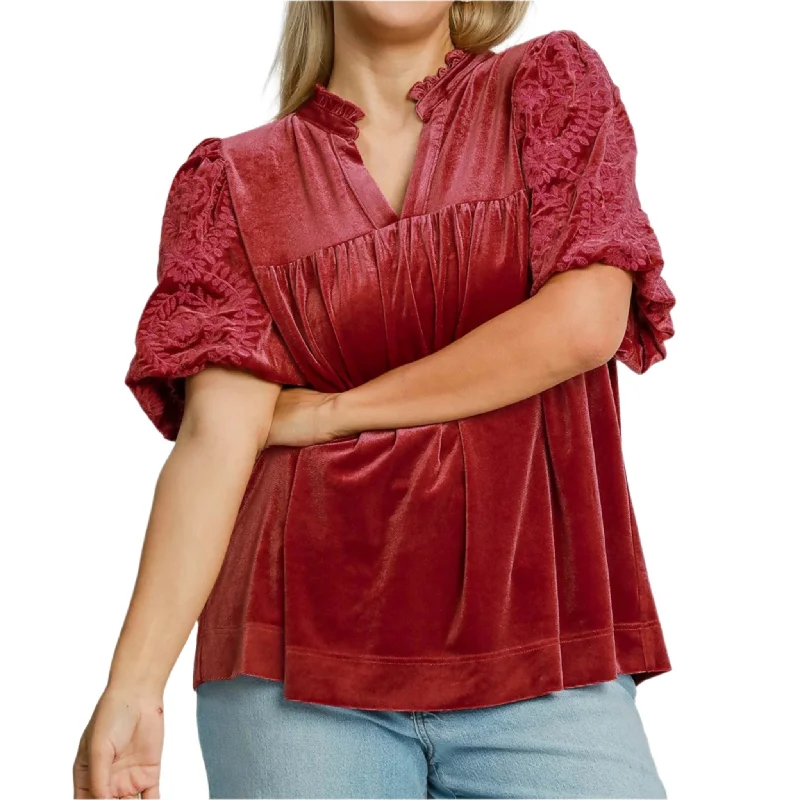 Umgee USA Women's Velvet Floral Bubble Sleeve Shirt Boxy Fit Fitted Loose Boxy Fit Fitted Loose Umgee USA Women's Velvet Floral Bubble Sleeve Shirt Boxy Fit Fitted Loose Boxy Fit Fitted Loose