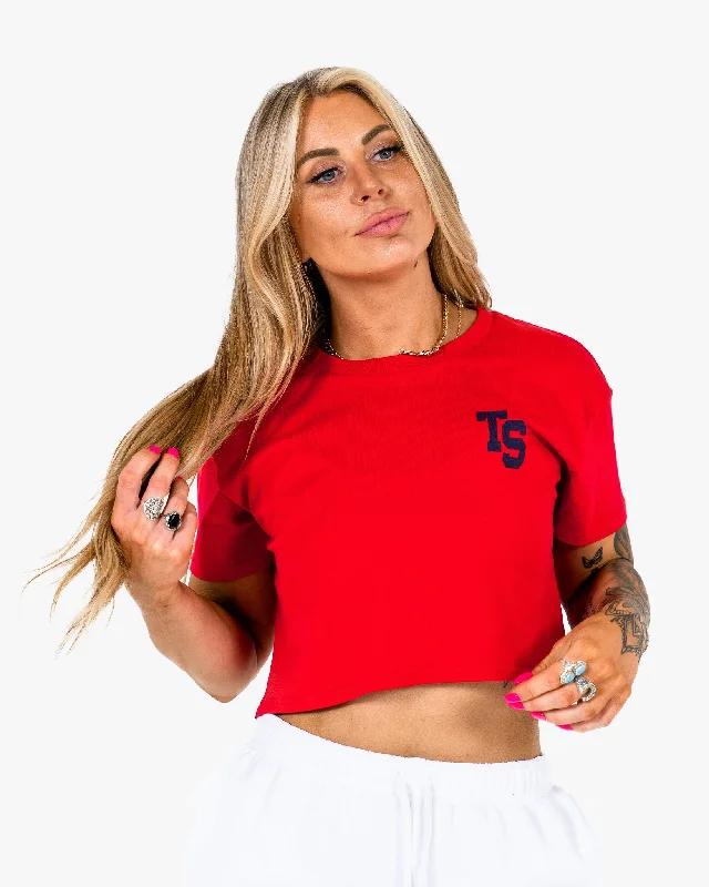 WKND Crop Tee - Red w/ Navy Terry Blend Velvet Blend Canvas Blend Terry Blend Velvet Blend Canvas Blend WKND Crop Tee - Red w/ Navy Terry Blend Velvet Blend Canvas Blend Terry Blend Velvet Blend Canvas Blend