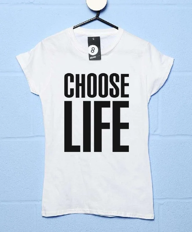 Wham Choose Life Womens Fitted T-Shirt Hooded Caped Shawl Collar Hooded Caped Shawl Collar Wham Choose Life Womens Fitted T-Shirt Hooded Caped Shawl Collar Hooded Caped Shawl Collar