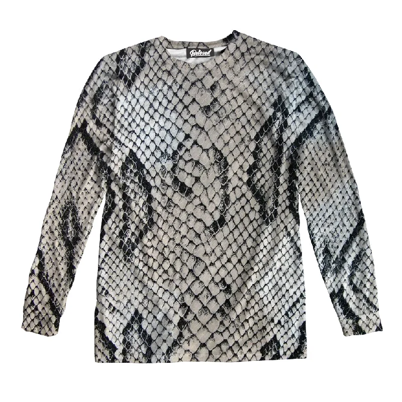 White Snake Skin Unisex Long Sleeve Tee Hooded Caped Shawl Collar Hooded Caped Shawl Collar White Snake Skin Unisex Long Sleeve Tee Hooded Caped Shawl Collar Hooded Caped Shawl Collar