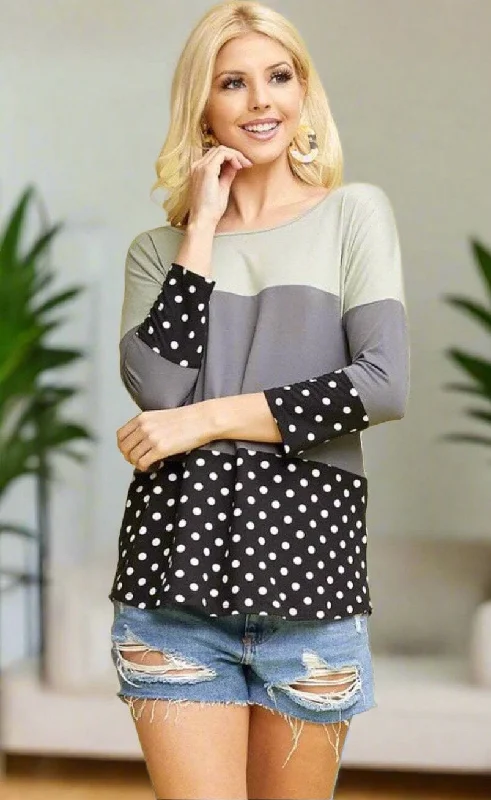 Womens Color Block Striped Shirt, Black White Dot Top, Sizes 1xl/2xl/3xl, Green/Gray/Black Fleece Nylon Spandex Fleece Nylon Spandex Womens Color Block Striped Shirt, Black White Dot Top, Sizes 1xl/2xl/3xl, Green/Gray/Black Fleece Nylon Spandex Fleece Nylon Spandex