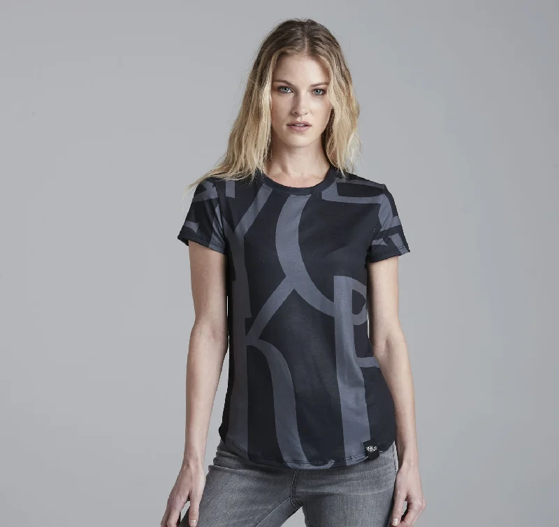 Womens Crew Tee, The New Yorker in Black Elasticated Padded Insulated Elasticated Padded Insulated Womens Crew Tee, The New Yorker in Black Elasticated Padded Insulated Elasticated Padded Insulated