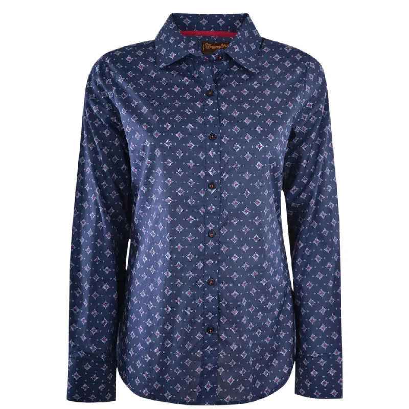 Wrangler Womens Joey Print LS Western Shirt Fashionable Trendy Casual Fashionable Trendy Casual